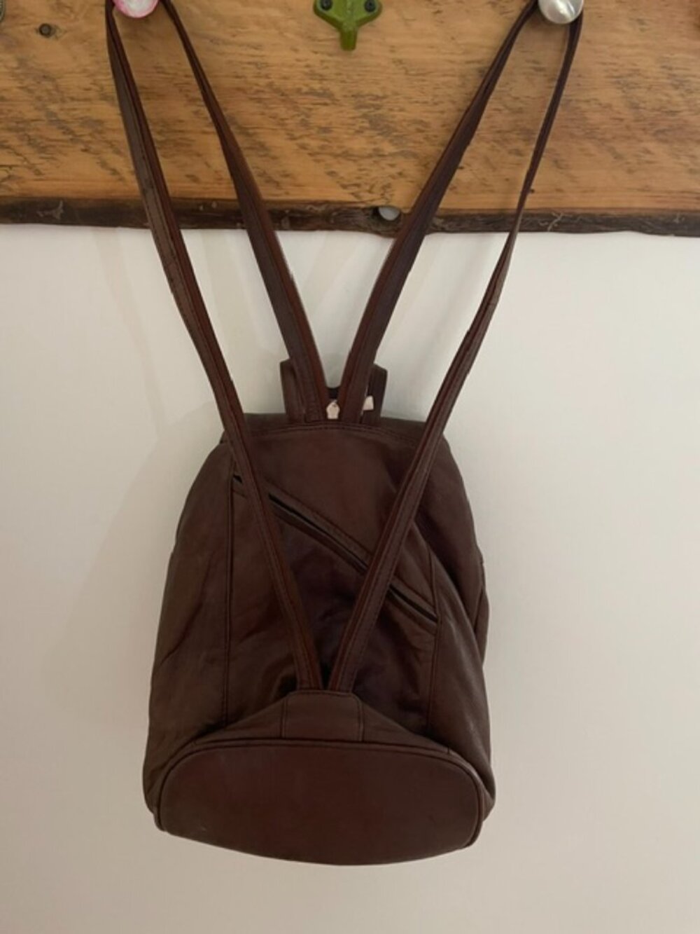 Leather Brown Backpack Purse